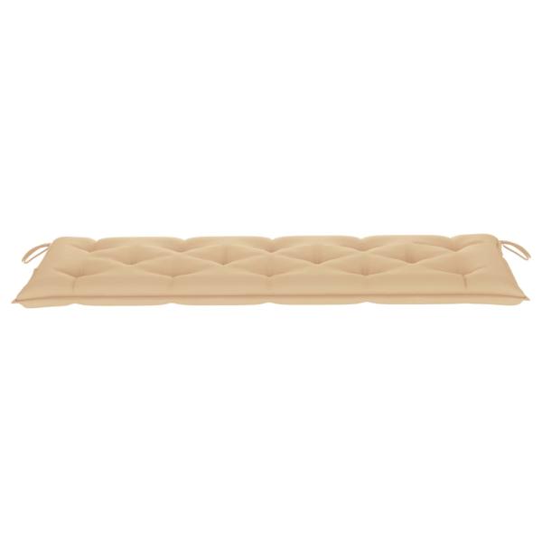 Stapelbare Gartenbank mit Auflage 159 cm Massivholz Teak