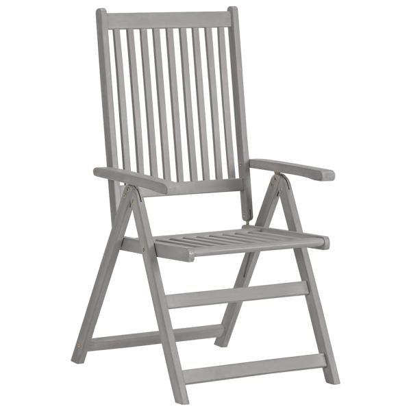 Verstellbare Gartenst?hle 3 Stk. mit Auflagen Massivholz Akazie
