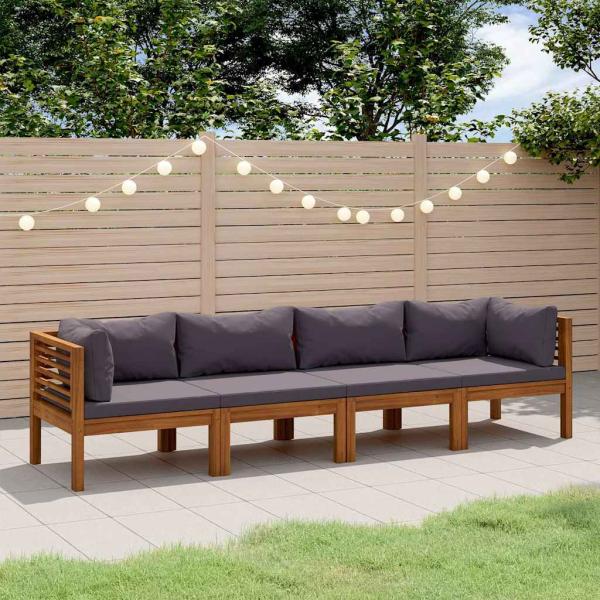 ARDEBO.de - 4-Sitzer-Gartensofa mit Kissen Massivholz Akazie