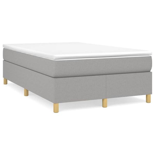 Boxspringbett mit Matratze Hellgrau 120x200 cm Stoff