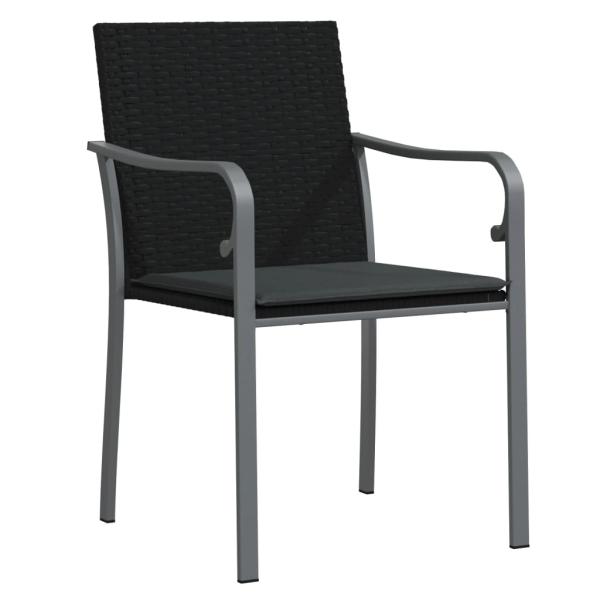 3-tlg. Garten-Essgruppe mit Kissen Poly Rattan und Stahl