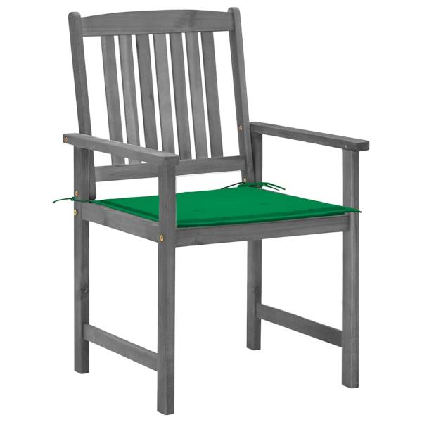Gartenst?hle mit Kissen 4 Stk. Grau Massivholz Akazie