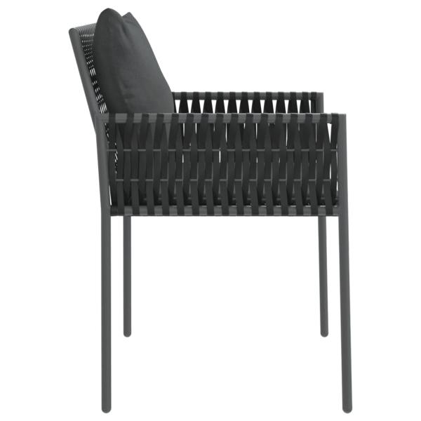 Gartenst?hle mit Kissen 6 Stk. Schwarz 54x61x83 cm Poly Rattan
