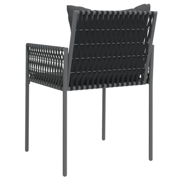Gartenst?hle mit Kissen 6 Stk. Schwarz 54x61x83 cm Poly Rattan