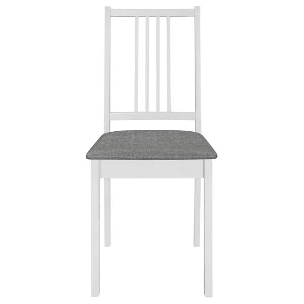 Esszimmerstühle mit Polstern 6 Stk. Weiß Massivholz