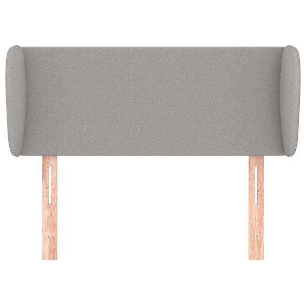 Kopfteil mit Ohren Hellgrau 93x23x78/88 cm Stoff