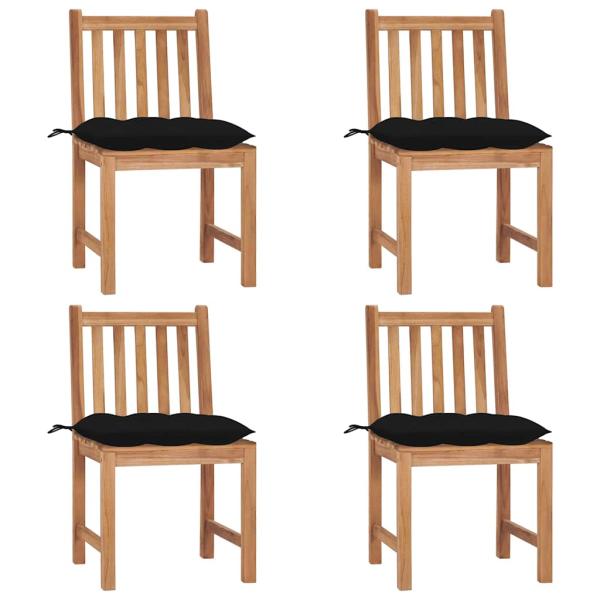 ARDEBO.de - Gartenst?hle 4 Stk. mit Kissen Massivholz Teak