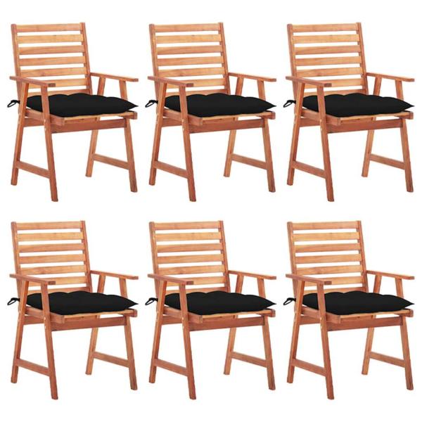 ARDEBO.de - Garten-Essst?hle 6 Stk. mit Kissen Massivholz Akazie