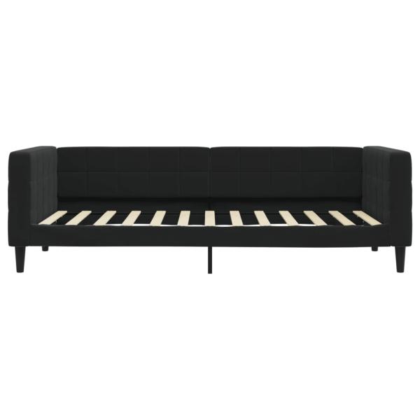 Tagesbett Ausziehbar mit Schubladen Schwarz 100x200 cm Samt