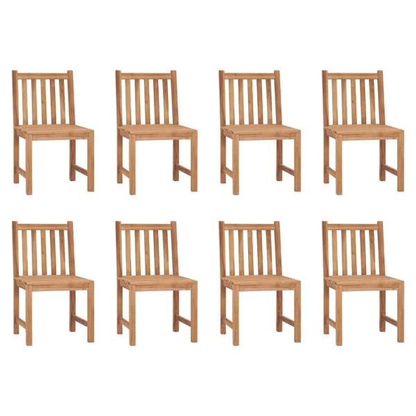 Gartenstühle 8 Stk. mit Kissen Massivholz Teak