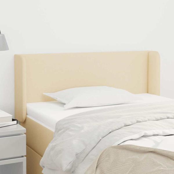 ARDEBO.de - Kopfteil mit Ohren Creme 103x16x78/88 cm Stoff
