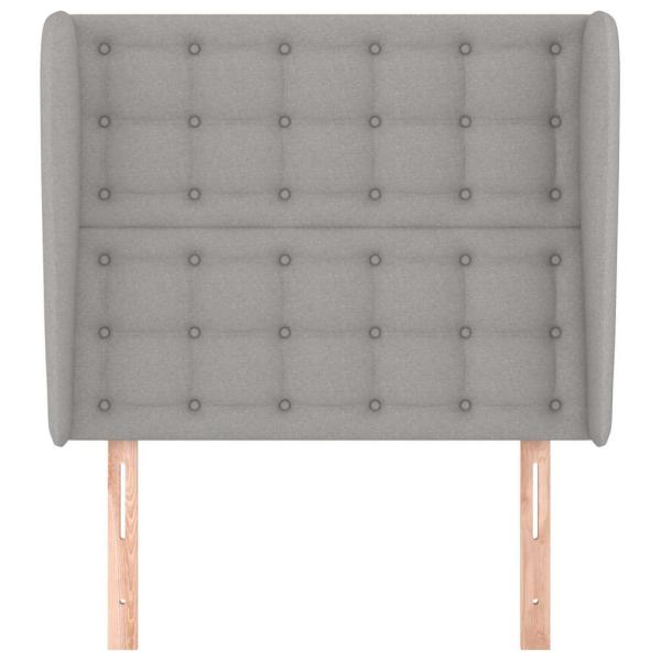 Kopfteil mit Ohren Hellgrau 93x23x118/128 cm Stoff