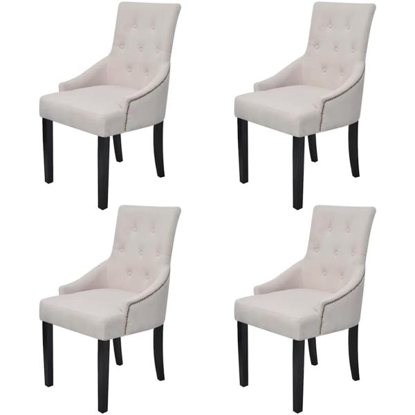 ARDEBO.de - Esszimmerstühle 4 Stk. Cremegrau Stoff
