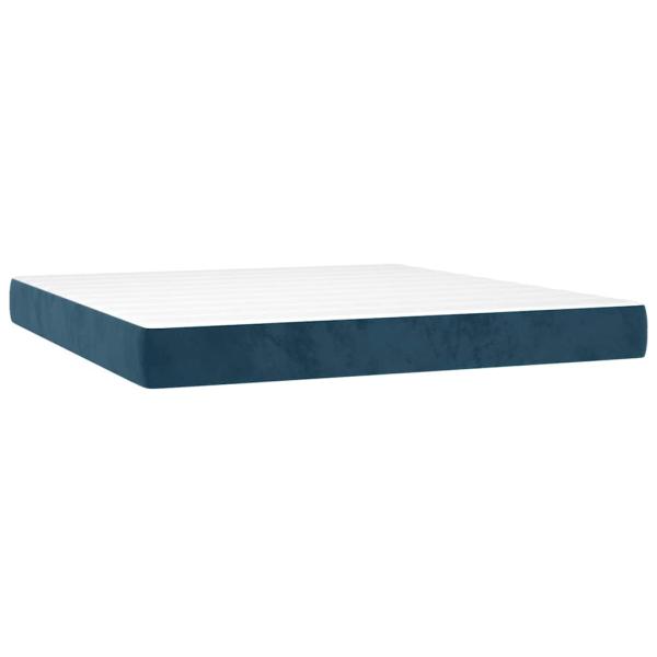 Boxspringbett mit Matratze Dunkelblau 200x200 cm Samt