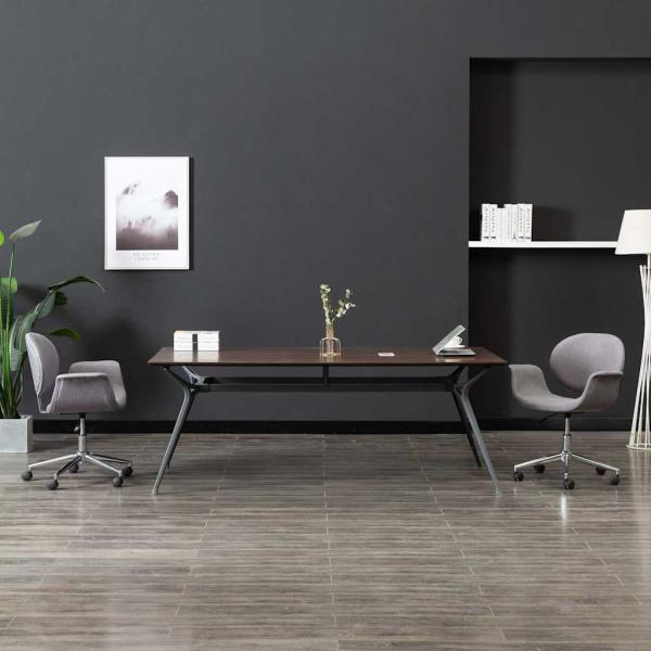 ARDEBO.de - Drehbare Esszimmerstühle 2 Stk. Grau Stoff