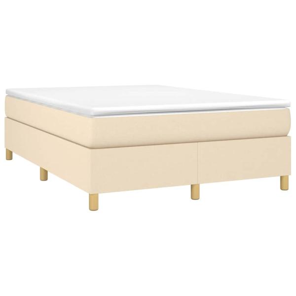 Boxspringbett mit Matratze Creme 140x190 cm Stoff