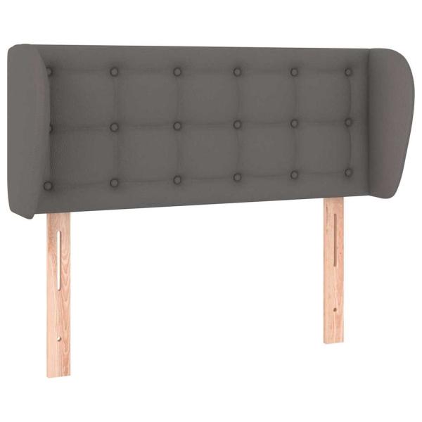 Kopfteil mit Ohren Grau 83x23x78/88 cm Kunstleder