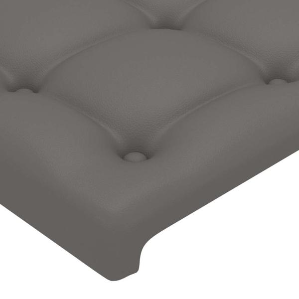 Kopfteil mit Ohren Grau 83x23x78/88 cm Kunstleder