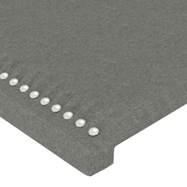 Kopfteil mit Ohren Dunkelgrau 147x16x118/128 cm Stoff