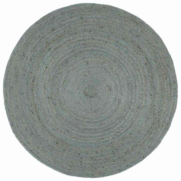 ARDEBO.de - Teppich Handgefertigt Jute Rund 210 cm Olivgrün