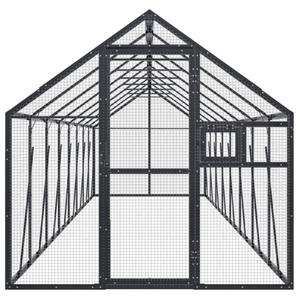 Voliere Anthrazit 1,79x8x1,85 m Aluminium