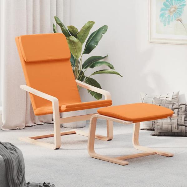ARDEBO.de - Relaxsessel mit Hocker Dunkelgelb Stoff