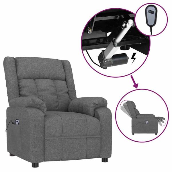 Relaxsessel Elektrisch Dunkelgrau Stoff