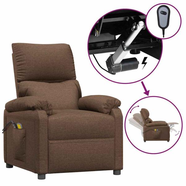Massagesessel Elektrisch Braun Stoff