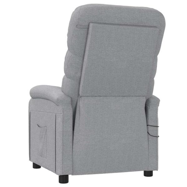 Massagesessel Elektrisch Hellgrau Stoff