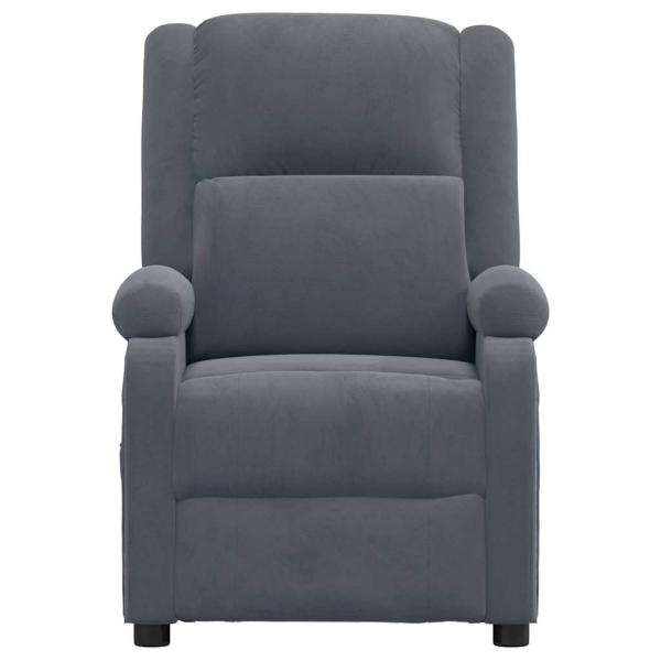 Massagesessel Dunkelgrau Samt