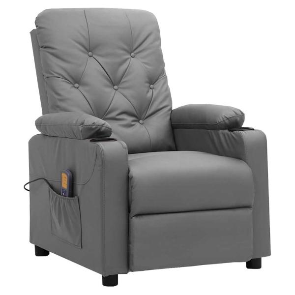 ARDEBO.de - Massagesessel Grau Kunstleder