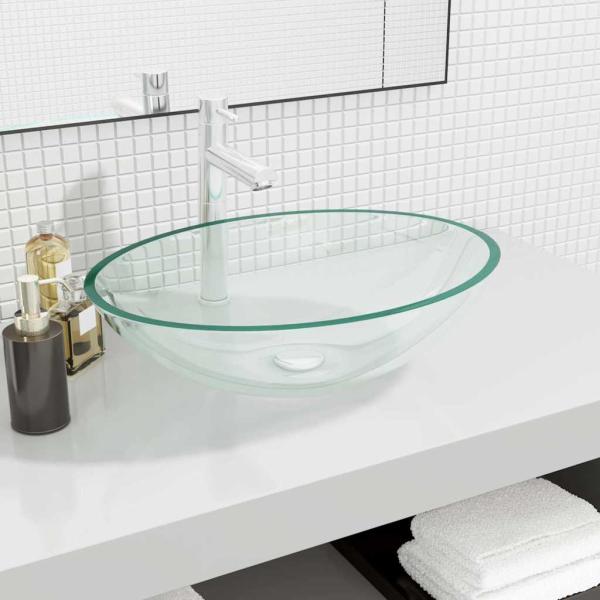 ARDEBO.de - Waschbecken Glas 50x37x14 cm Transparent