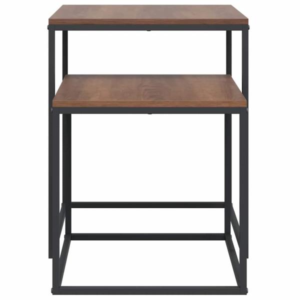 Couchtisch-Set 2-tlg. Holzwerkstoff und Metall