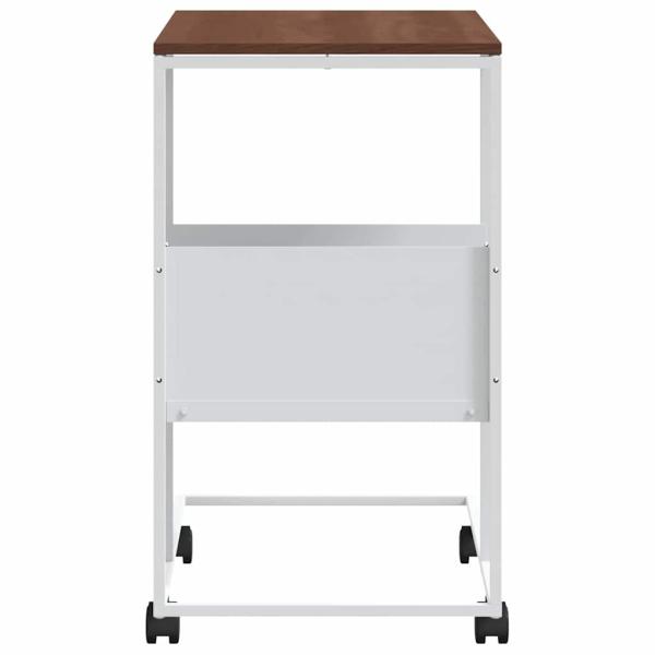 Beistelltisch mit Rollen Wei? 55x36x63,5 cm Holzwerkstoff
