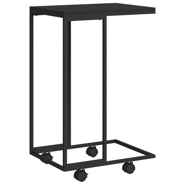 Beistelltisch mit Rollen Schwarz 40x30x63,5 cm Holzwerkstoff