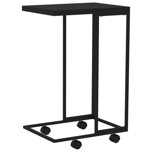 Beistelltisch mit Rollen Schwarz 40x30x63,5 cm Holzwerkstoff