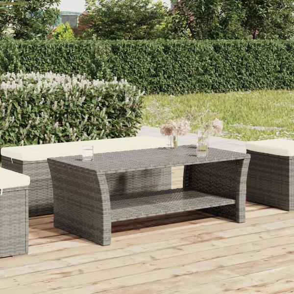 ARDEBO.de - Couchtisch Grau 100x50x40 cm Poly Rattan