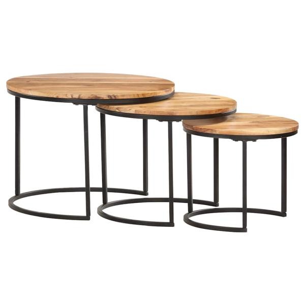 ARDEBO.de - Satztische 3 Stk. Massivholz Akazie