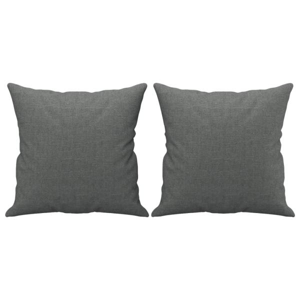 2-Sitzer-Sofa mit Zierkissen Dunkelgrau 120 cm Stoff