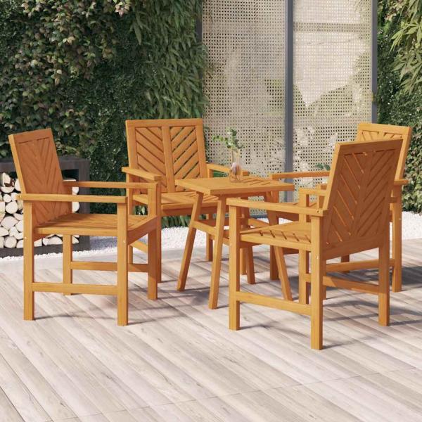 ARDEBO.de - Garten-Essstühle 4 Stk. Massivholz Akazie