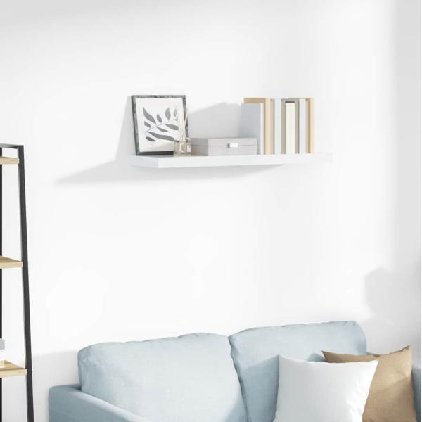 ARDEBO.de - Schweberegal Hochglanz-Weiß 80x23,5x3,8 cm MDF