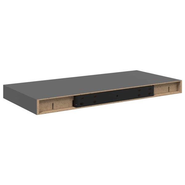 Schweberegal Hochglanz-Grau 50x23,5x3,8 cm MDF