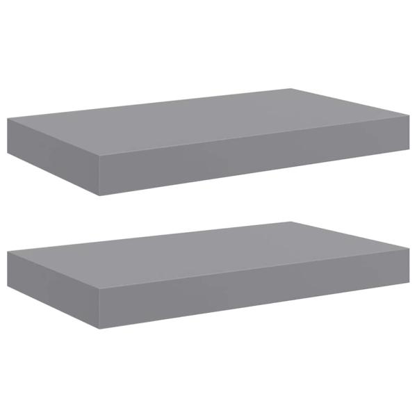 Schwebende Wandregale 2 Stk. Grau 40x23,5x3,8cm MDF