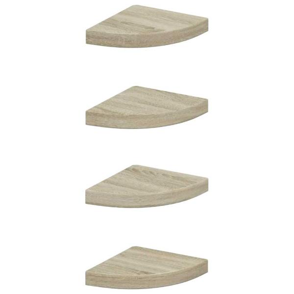 Eck-Schweberegale 4 Stk. Eichen-Optik 25x25x3,8 cm MDF