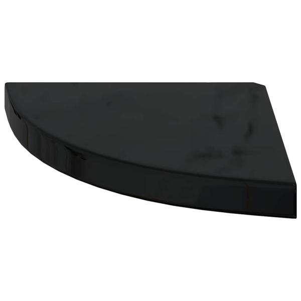 Eck-Schweberegal Hochglanz-Schwarz 35x35x3,8 cm MDF