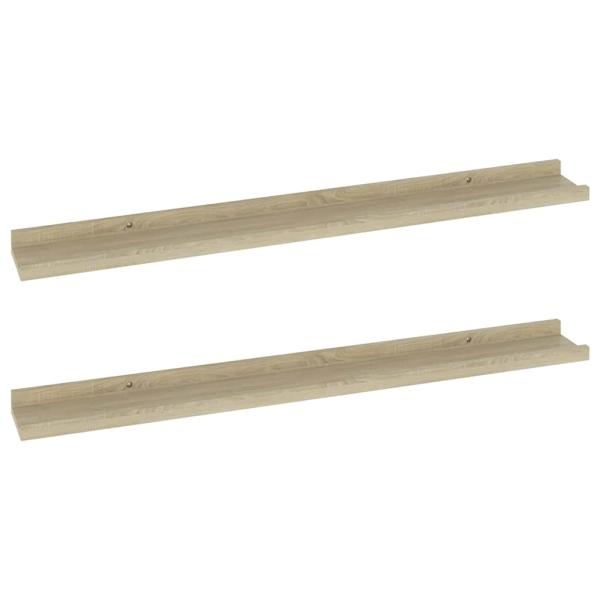 Wandregale 2 Stk. Sonoma-Eiche 80 x 9 x 3 cm