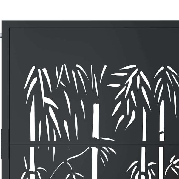 Gartentor Anthrazit 100x200 cm Stahl Bambus-Design