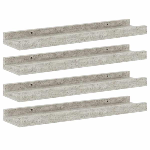 Wandregale 4 Stk. Betongrau 40x9x3 cm