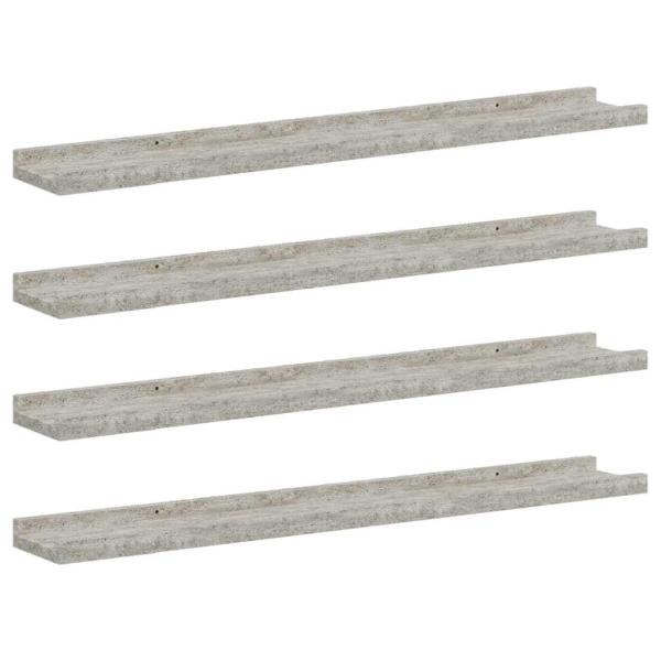 Wandregale 4 Stk. Betongrau 80x9x3 cm