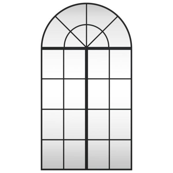 Wandspiegel Schwarz 60x110 cm Gewölbt Eisen